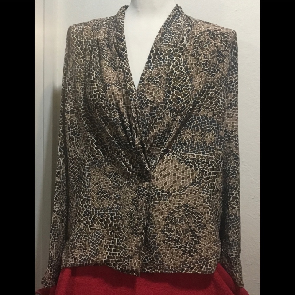 S.L.B. By Sunny Leigh Sz Large 100% Silk Blouse